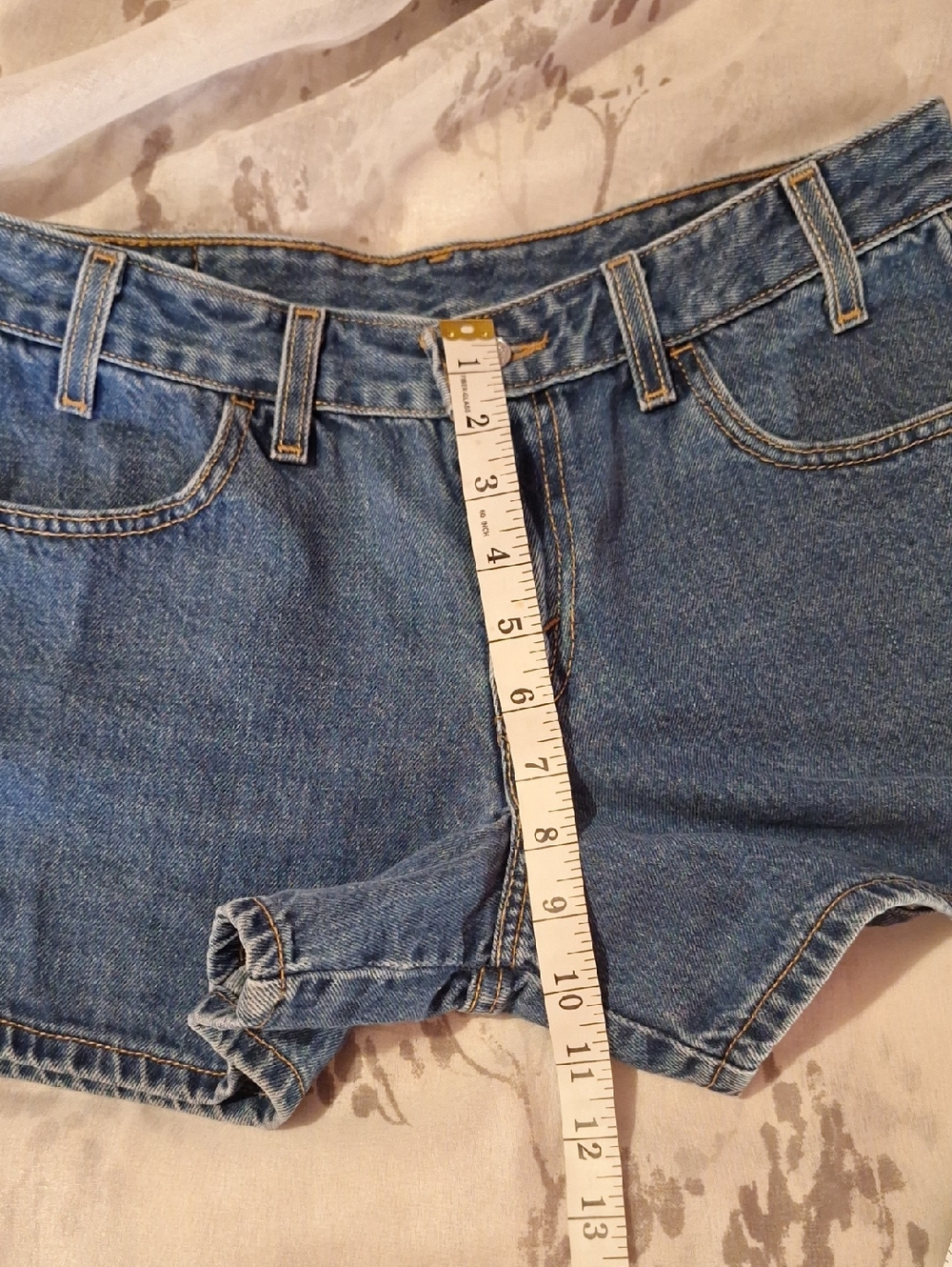 Levi's Blue High-Rise Denim Shorts - Picture 7 of 10
